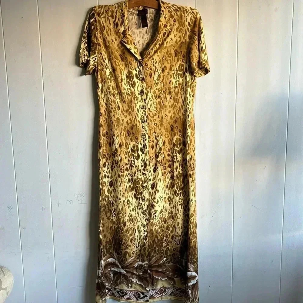 Vintage animal print maxi dress size 10